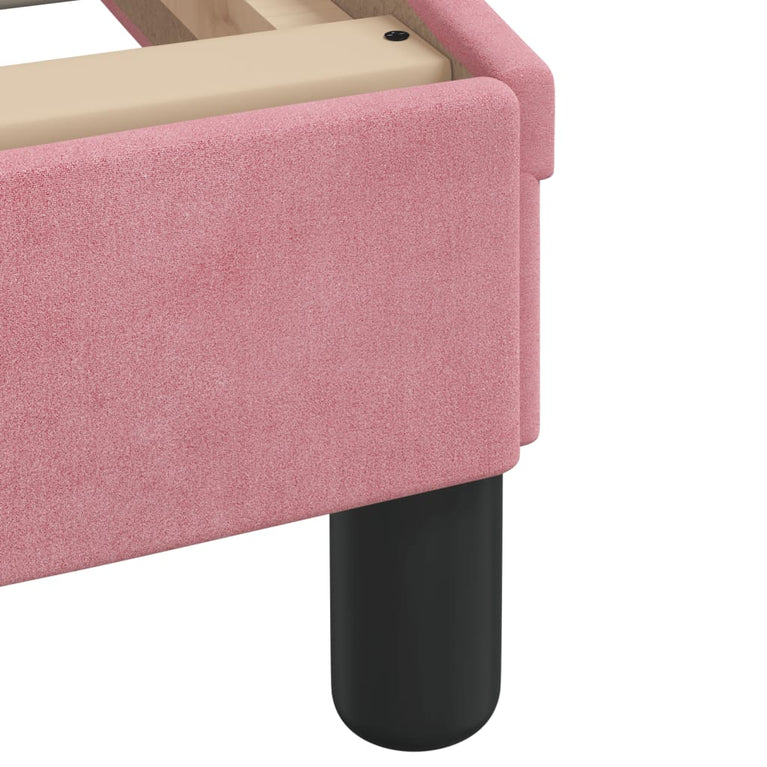 Bed met matras fluweel roze 80x200 cm