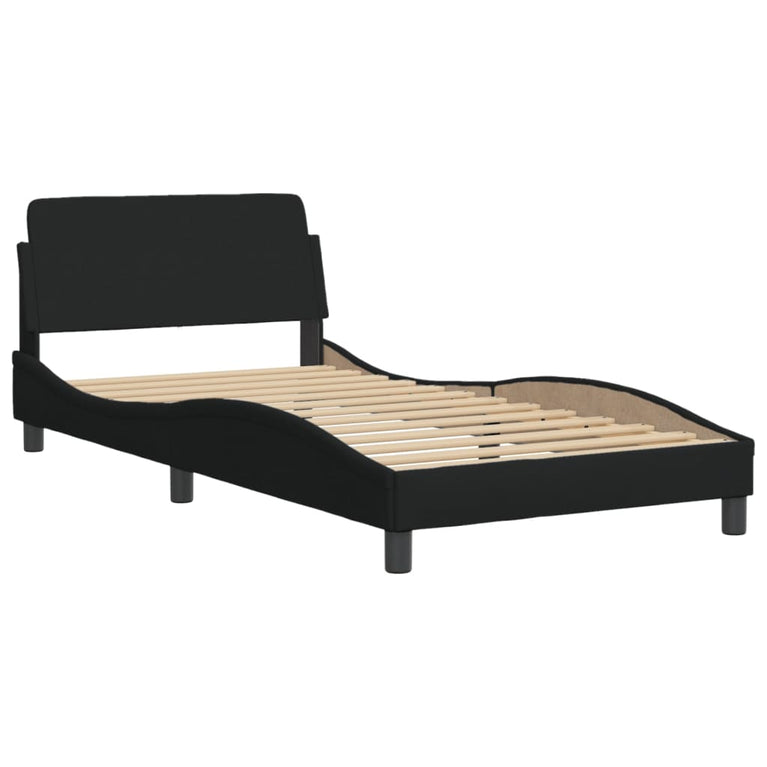 Bed met matras stof zwart 100x200 cm