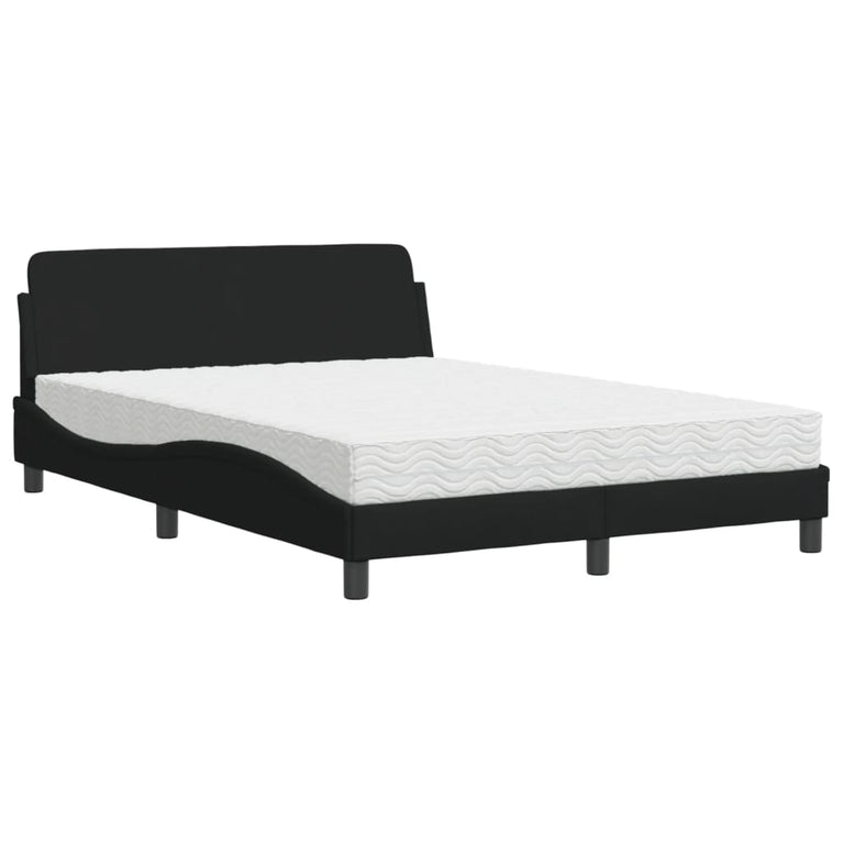 Bed met matras stof zwart 120x200 cm