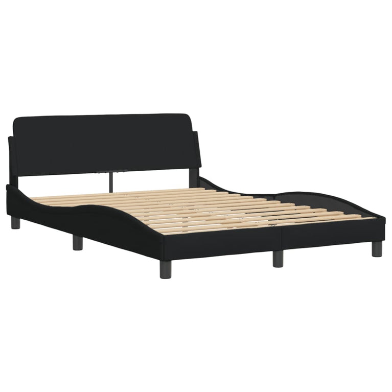 Bed met matras stof zwart 120x200 cm