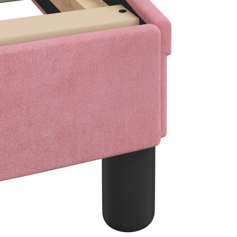 Bed met matras fluweel roze 120x200 cm