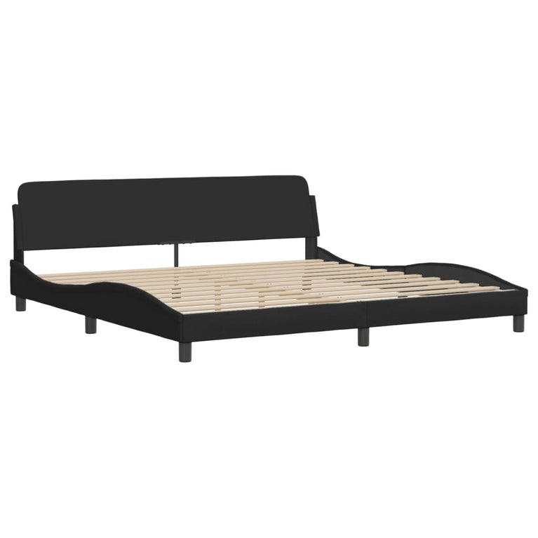 Bed met matras stof zwart 200x200 cm