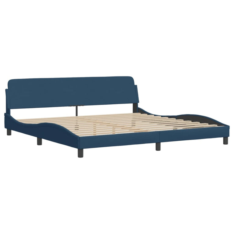 Bed met matras stof blauw 200x200 cm
