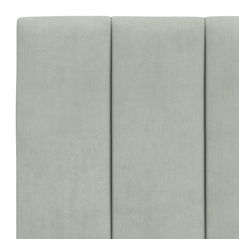 Bed met matras fluweel lichtgrijs 90x190 cm