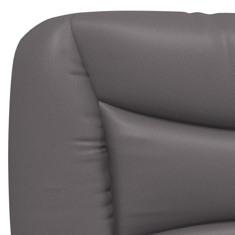 Bed met matras kunstleer grijs 90x190 cm