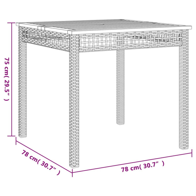 3-delige Tuinset met kussens poly rattan beige