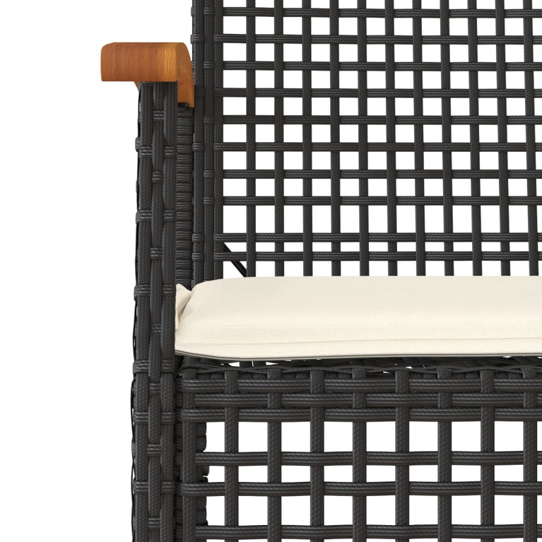 9-delige Tuinset poly rattan zwart
