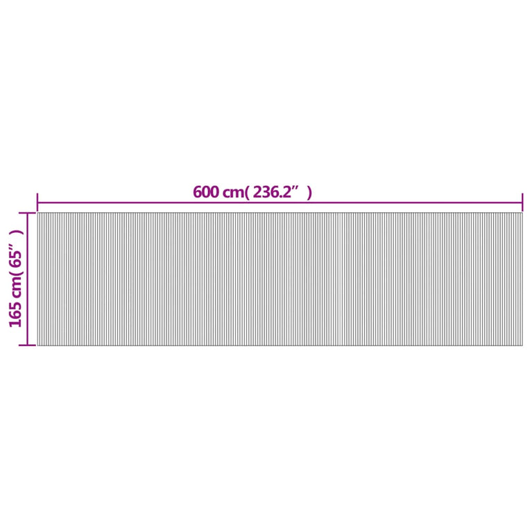Kamerscherm 165x600 cm bamboe bruin