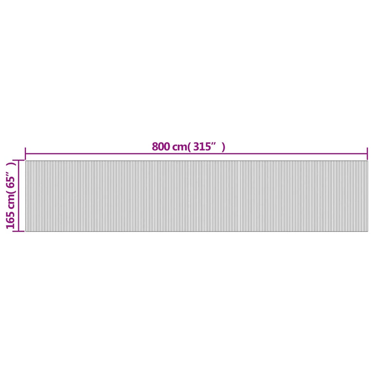 Kamerscherm 165x800 cm bamboe grijs