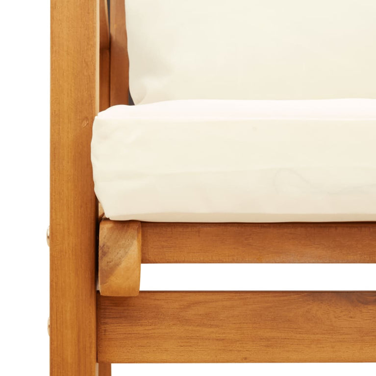 Tuinfauteuil 2 st met kussen massief acaciahout