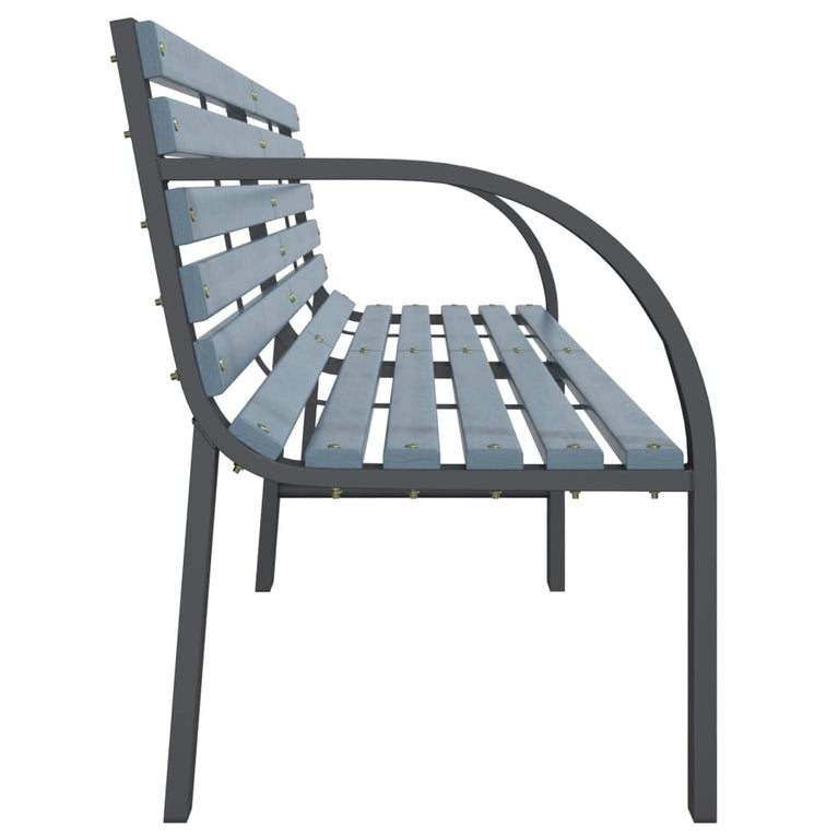 Tuinbank 225 cm massief vurenhout en gepoedercoat staal grijs