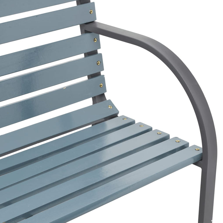 Tuinbank 225 cm massief vurenhout en gepoedercoat staal grijs