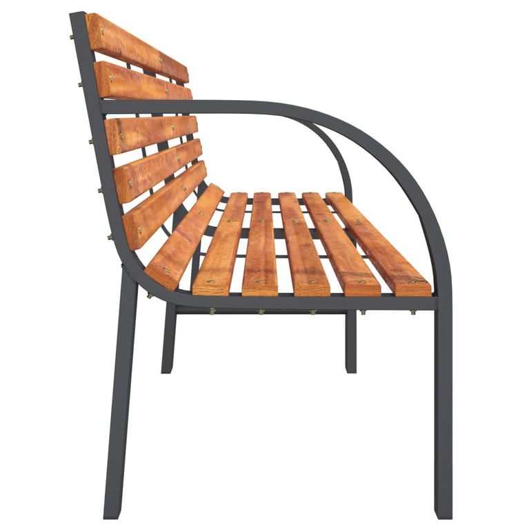 Tuinbank 231 cm hout en gepoedercoat staal bruin