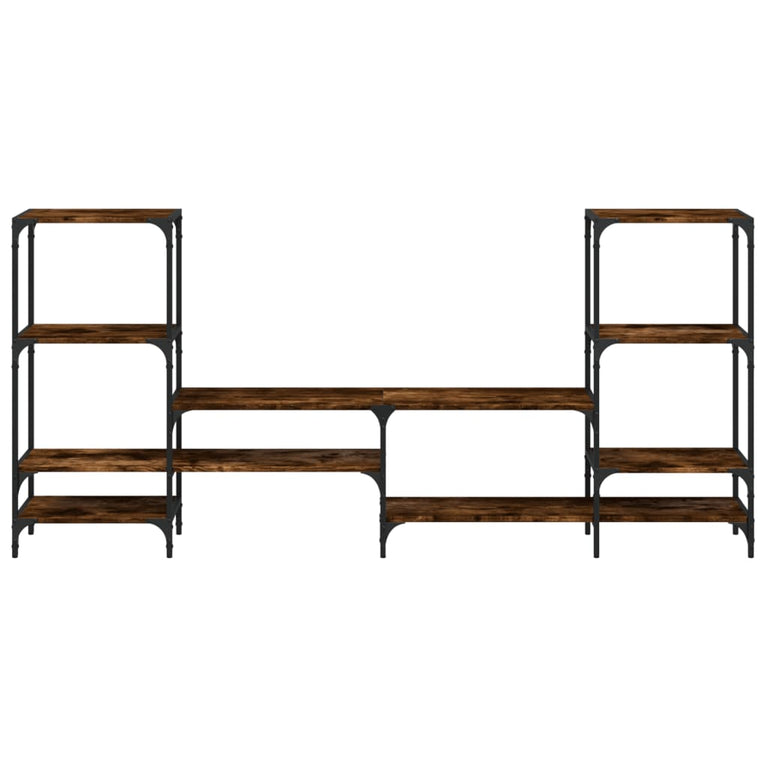 Tv-meubel 206,5x28,5x95 cm bewerkt hout gerookt eikenkleurig