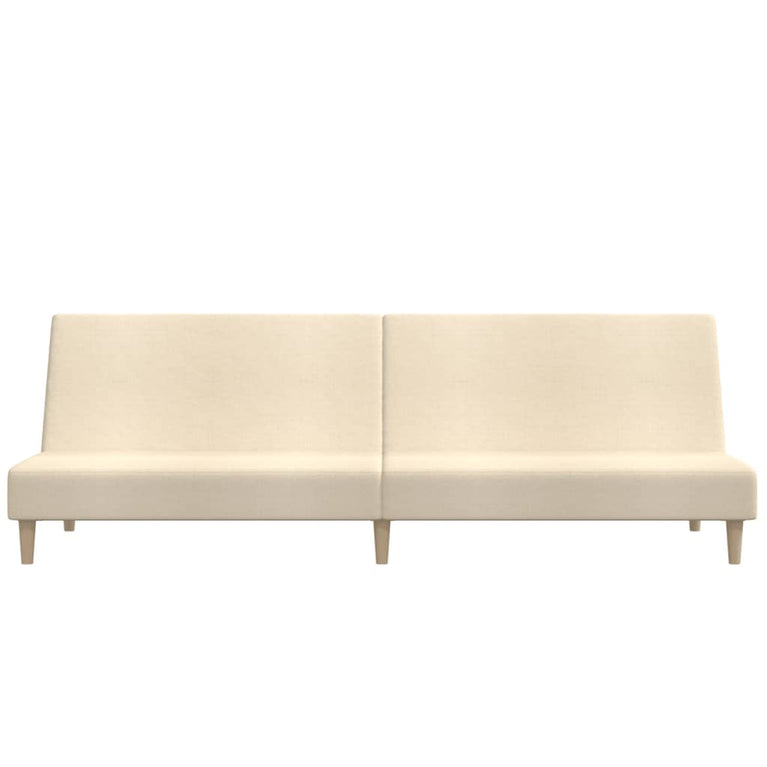 Slaapbank 2-zits stof crèmekleurig