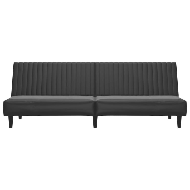 Slaapbank 2-zits kunstleer zwart