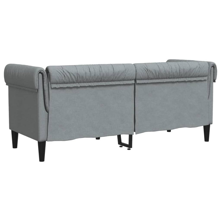 Tweezitsbank Chesterfield-stijl stof lichtgrijs