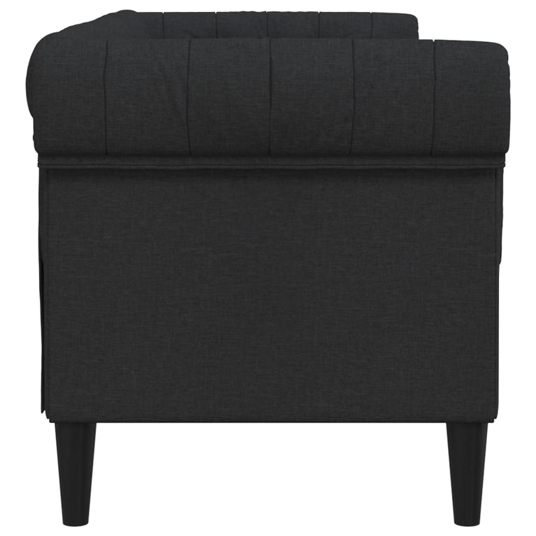 Tweezitsbank Chesterfield-stijl stof zwart