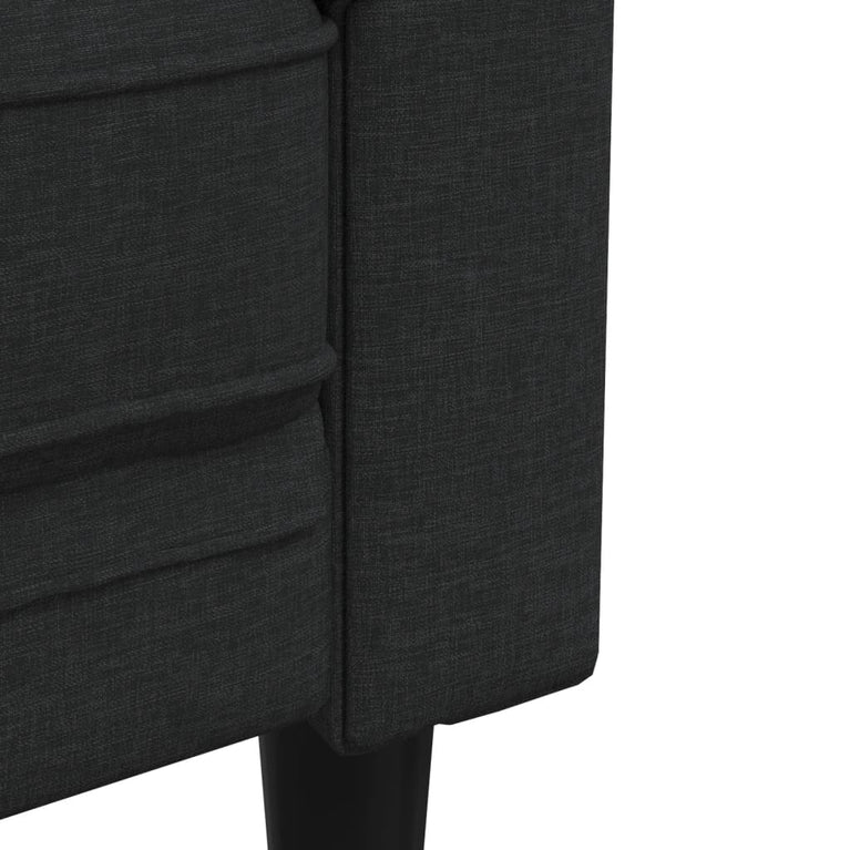 Tweezitsbank Chesterfield-stijl stof zwart