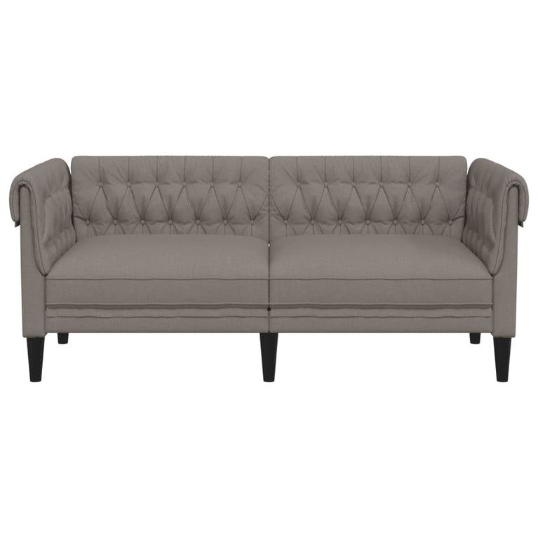 Tweezitsbank Chesterfield-stijl stof taupe
