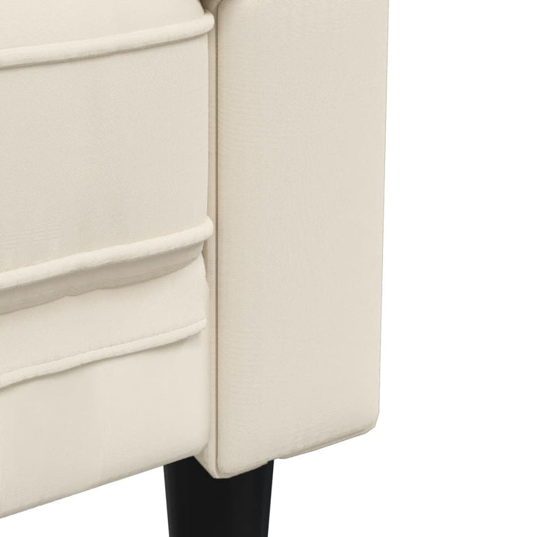 Driezitsbank Chesterfield-stijl stof crèmekleurig