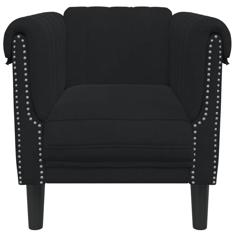Fauteuil fluweel zwart