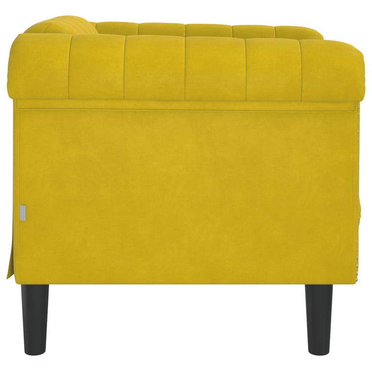 Fauteuil fluweel geel