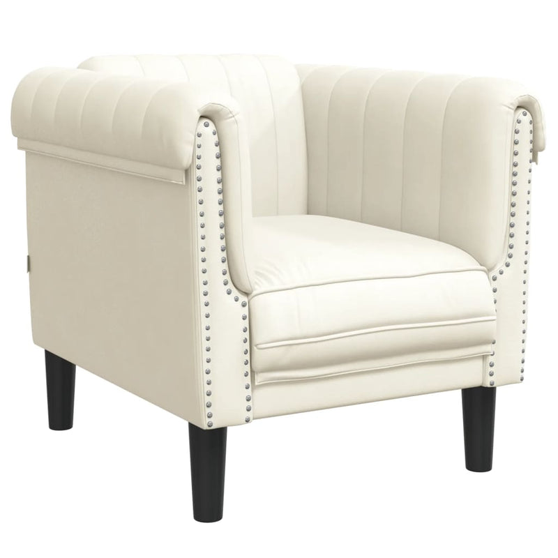 Fauteuil fluweel crèmekleurig