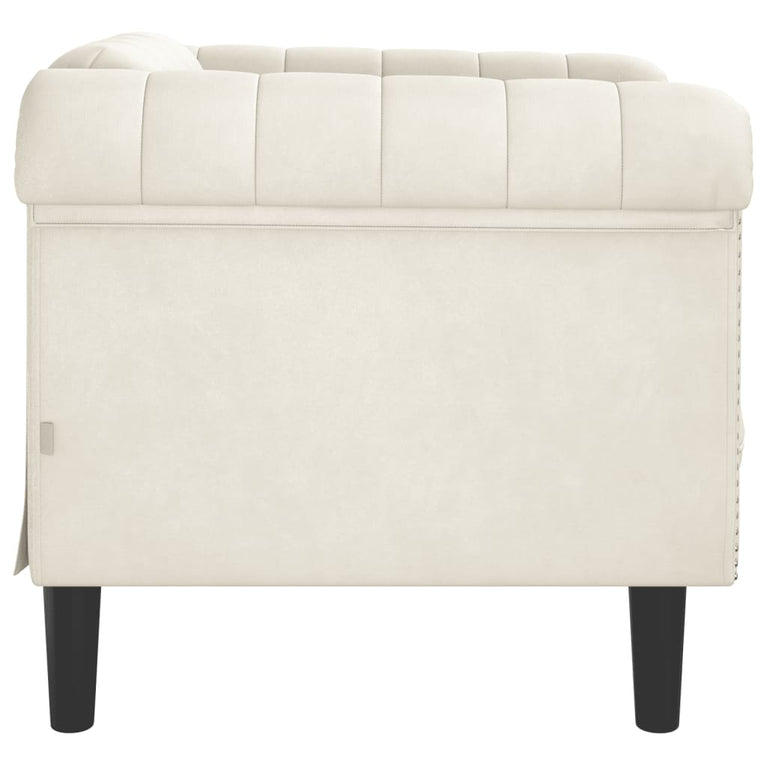 Fauteuil fluweel crèmekleurig