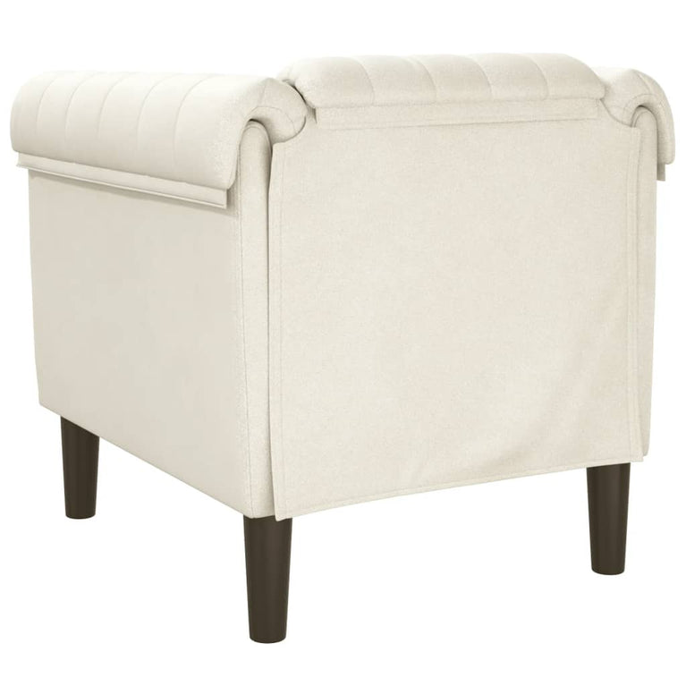 Fauteuil fluweel crèmekleurig