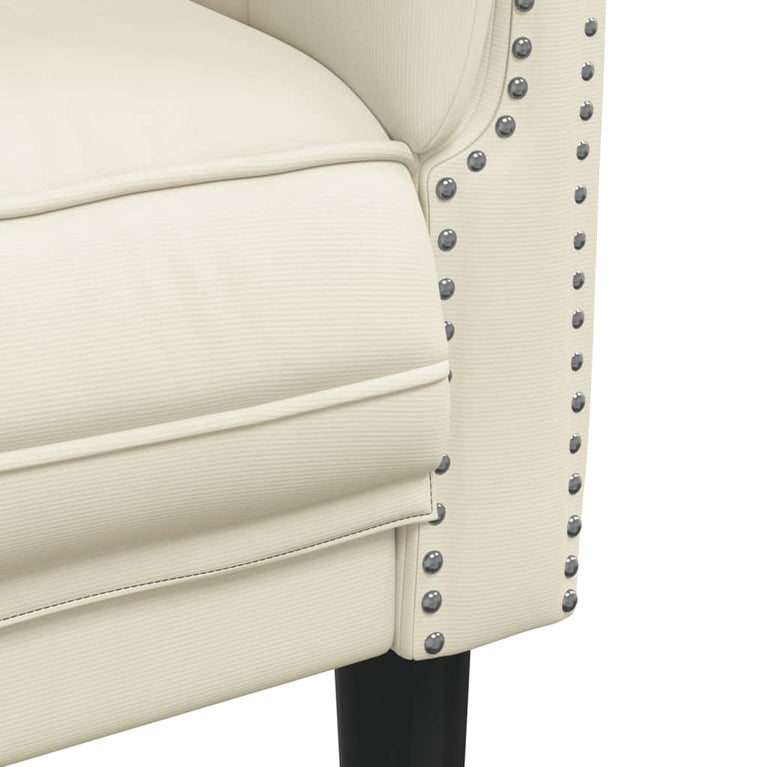 Fauteuil fluweel crèmekleurig