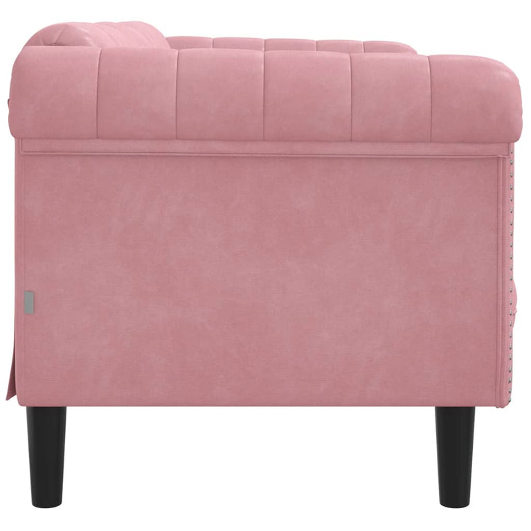 2-zitsbank fluweel roze