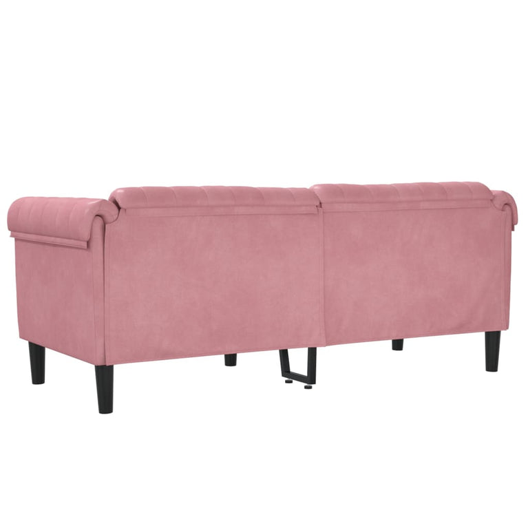 2-zitsbank fluweel roze