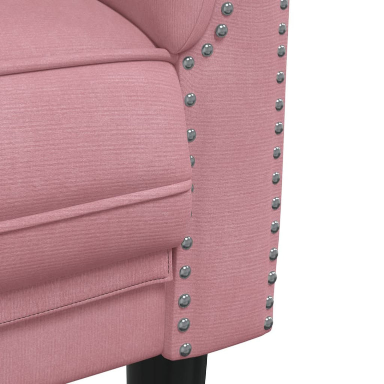 2-zitsbank fluweel roze