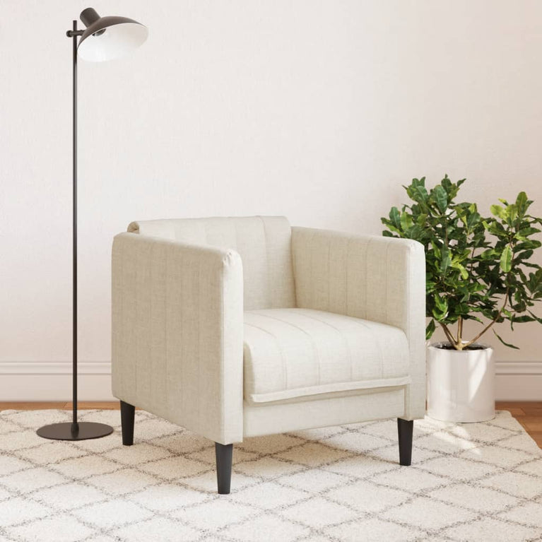 Fauteuil stof crèmekleurig