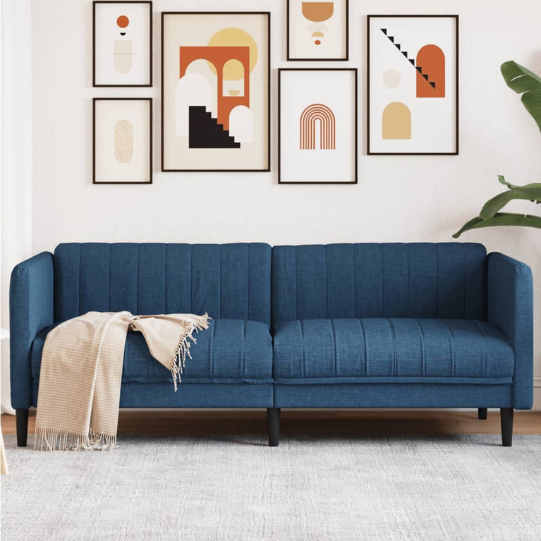 Driezitsbank stof blauw