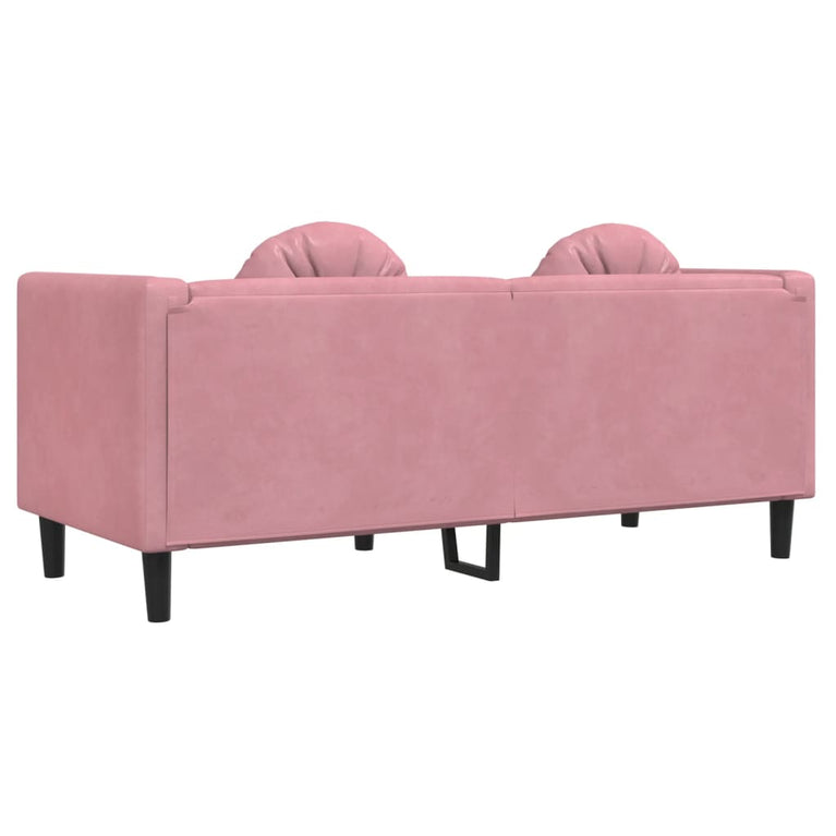 Bank met kussens 2-zits fluweel roze