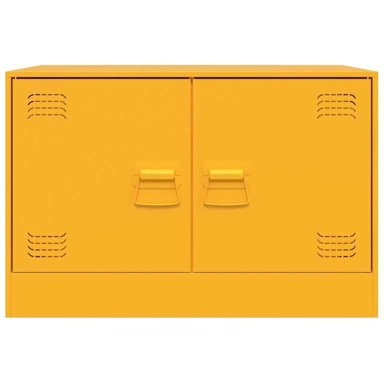 Tv-meubel 67x39x44 cm staal mosterdgeel