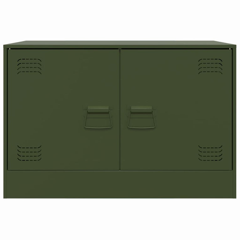 Tv-meubel 67x39x44 cm staal olijfgroen