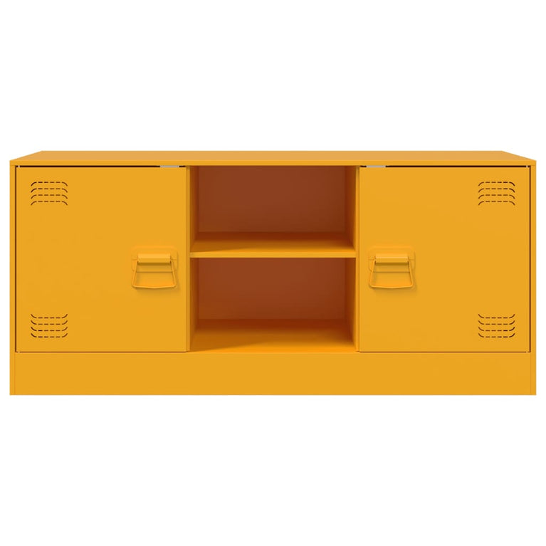 Tv-meubel 99x39x44 cm staal mosterdgeel