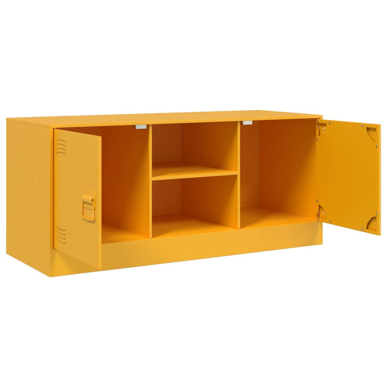 Tv-meubel 99x39x44 cm staal mosterdgeel