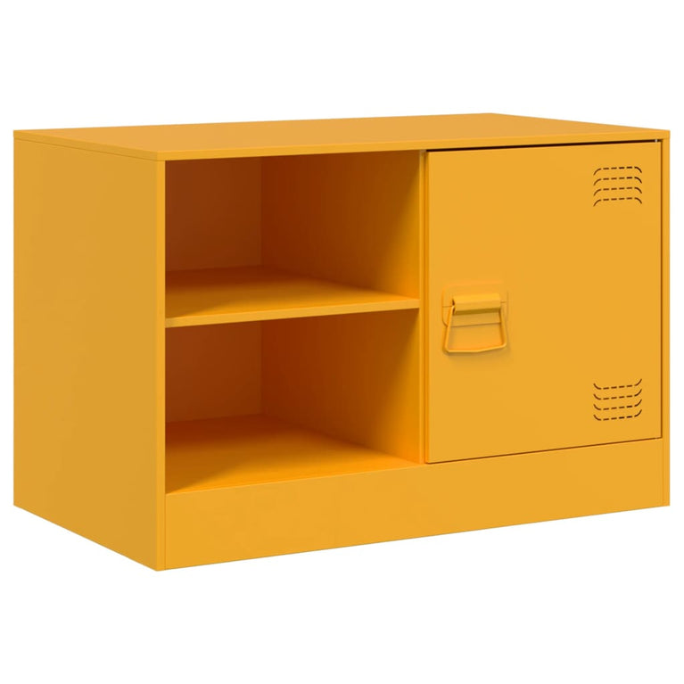 Tv-meubel 67x39x44 cm staal mosterdgeel