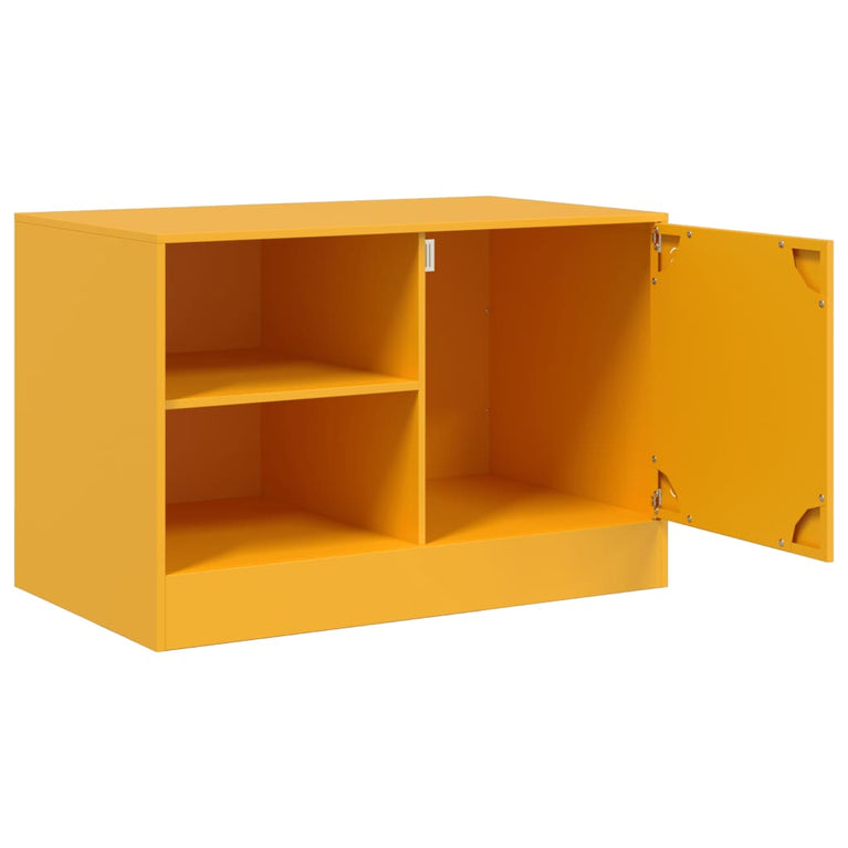 Tv-meubel 67x39x44 cm staal mosterdgeel