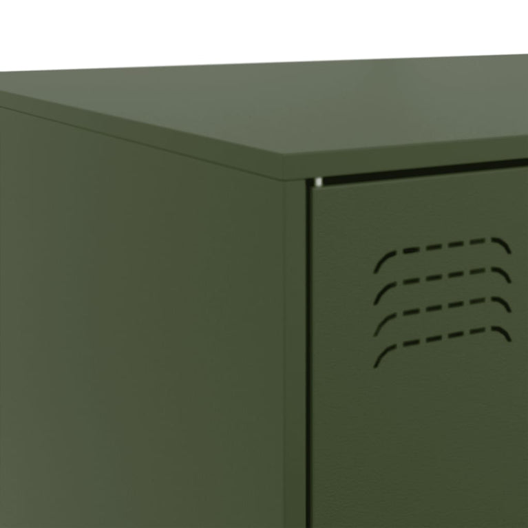 Salontafel 67x50x44 cm staal olijfgroen