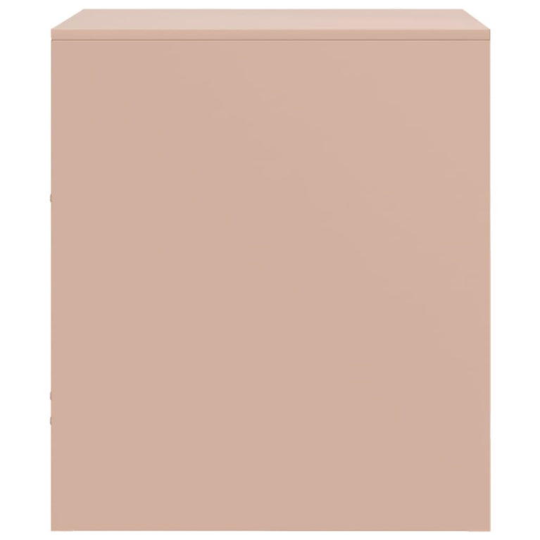 Nachtkastjes 2 st 34,5x39x44 cm staal roze