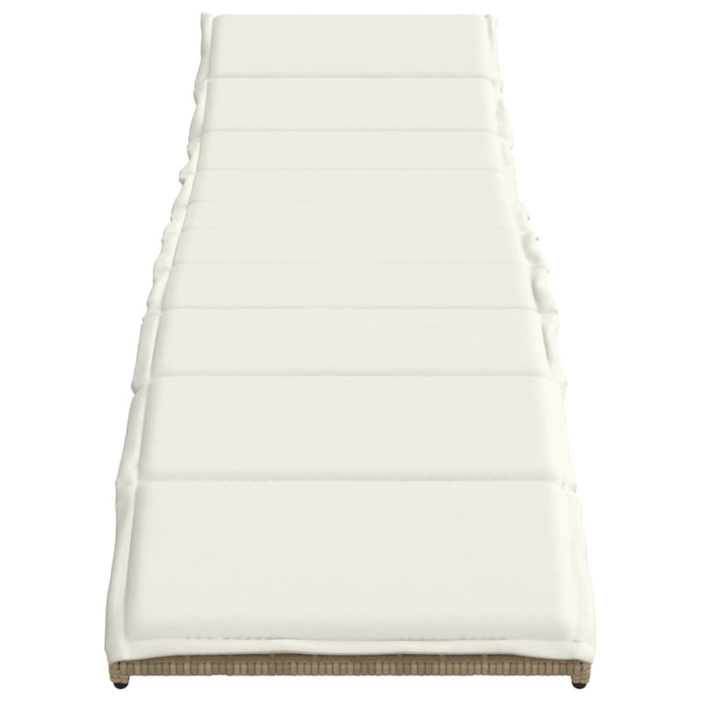 Ligbed met kussen 55x199x50 cm poly rattan beige
