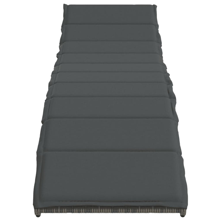 Ligbedden 2 st met tafel poly rattan grijs