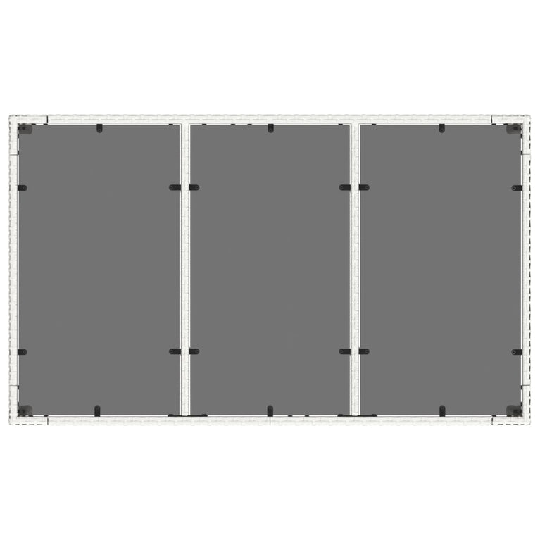 Tuintafel met glazen blad 150x90x75 cm poly rattan wit