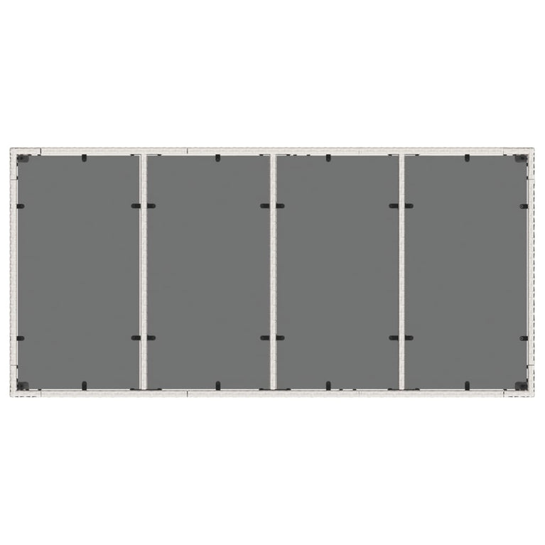 Tuintafel met glazen blad 190x90x75 cm poly rattan wit