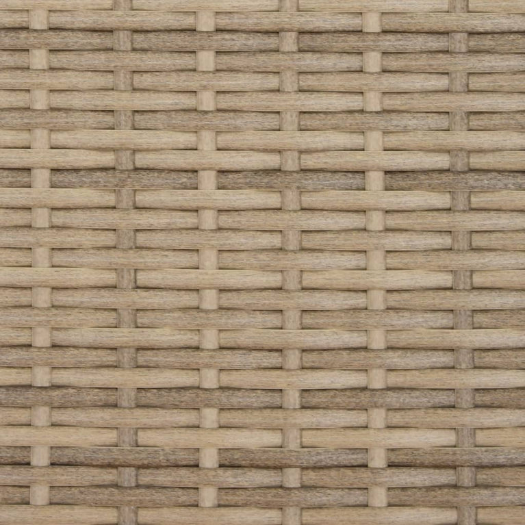 Ligbed met kussens poly rattan beige